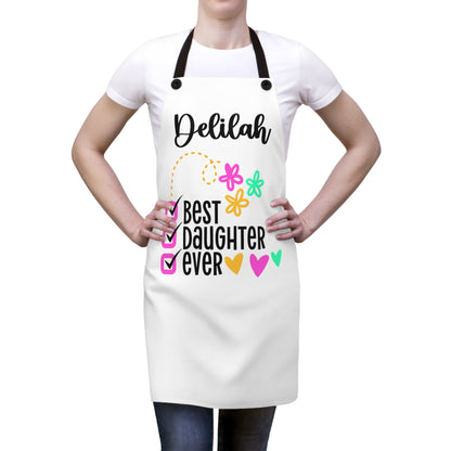 Stepdaughter Apron: Personalized Best Daughter Ever Apron | Non-Biological Daughter Gift