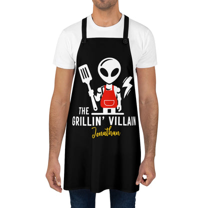 Bonus Dad: Personalized Space Alien BBQ Apron | Funny Grillin' Villain Gift for Dads