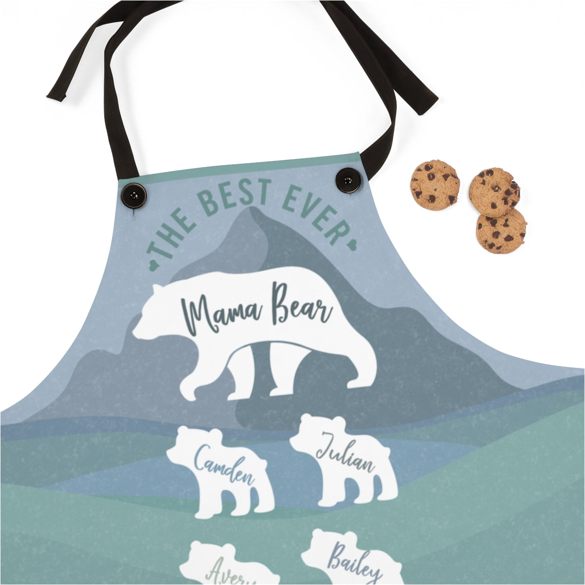 Mom Apron: Personalized Mama Bear Apron with Cute Baby Bear | Fun Mother's Day Gift Apron