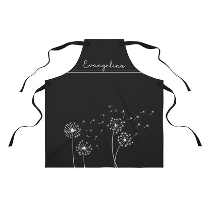 Wife Apron: Personalized Modern Dandelion Kitchen Country Apron | Unique Mom Gift