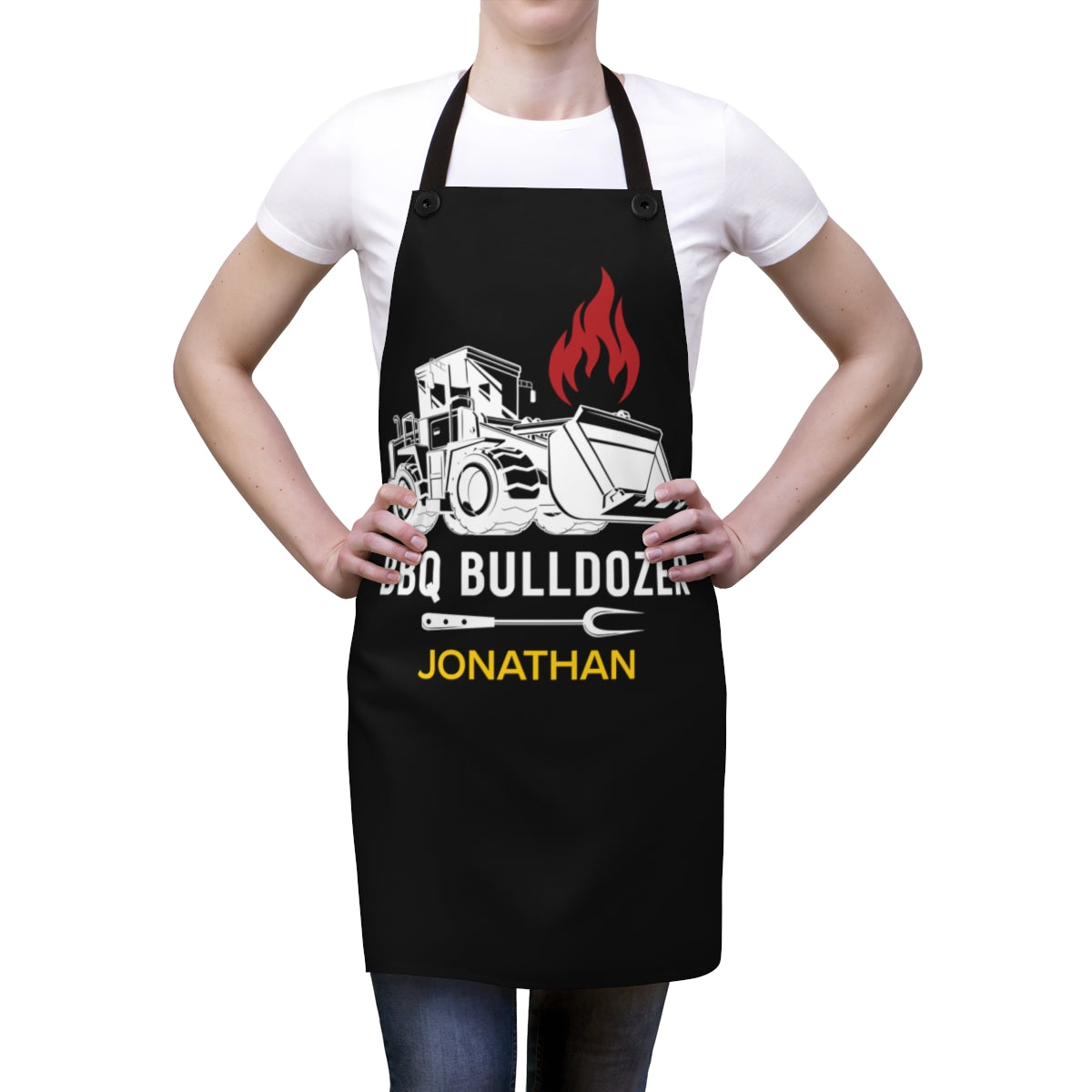 Bonus Son Apron: The BBQ Bulldozer Funny Dad Apron | Father's Day Gift for Men