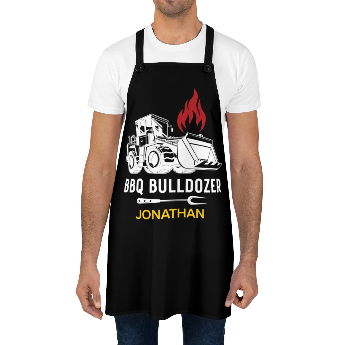 Bonus Son Apron: The BBQ Bulldozer Funny Dad Apron | Father's Day Gift for Men