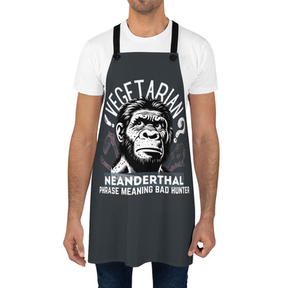 Husband Apron: Vegetarian Neanderthal Hunter Apron | Funny Father's Day Grill Lover's Gift