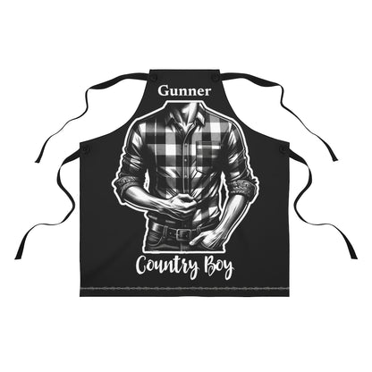 Couple Apron: Rustic Country Farm Girl & Farm Boy | Girlfriend Apron for Anniversary Gift