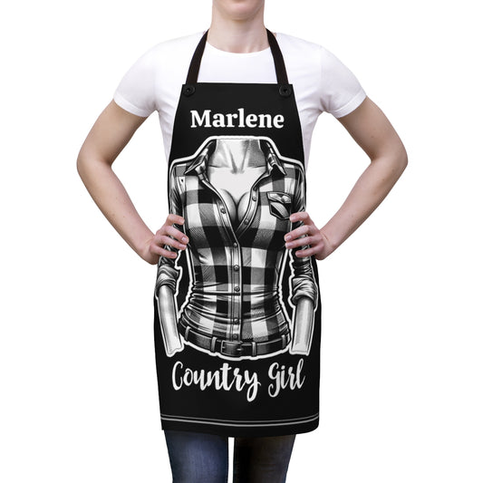 Couple Apron: Rustic Country Farm Girl & Farm Boy | Girlfriend Apron for Anniversary Gift