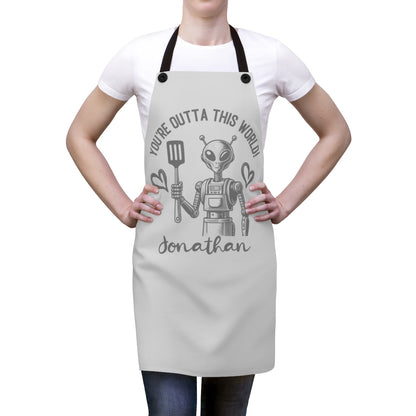 Son Apron: Personalized Space Alien Apron | Son You Are Outta This World | Birthday Gift