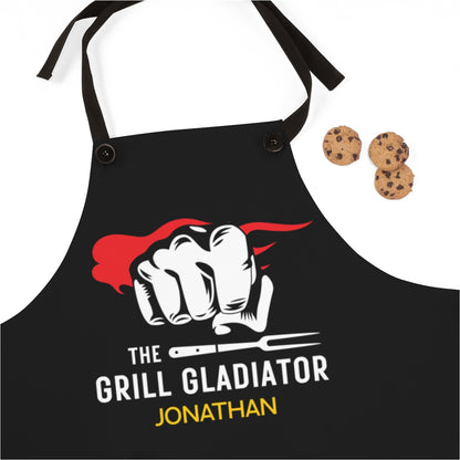 Stepson Apron: The Grill Gladiator Fun Mens Apron | Father's Day Gift for Adult Son