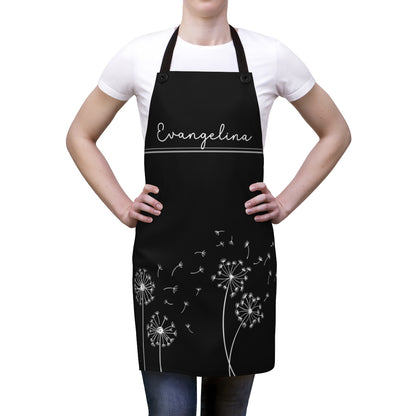 Wife Apron: Personalized Modern Dandelion Kitchen Country Apron | Unique Mom Gift