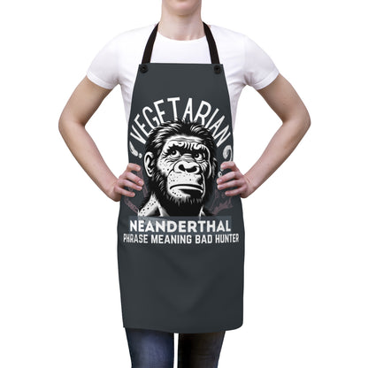 Husband Apron: Vegetarian Neanderthal Hunter Apron | Funny Father's Day Grill Lover's Gift