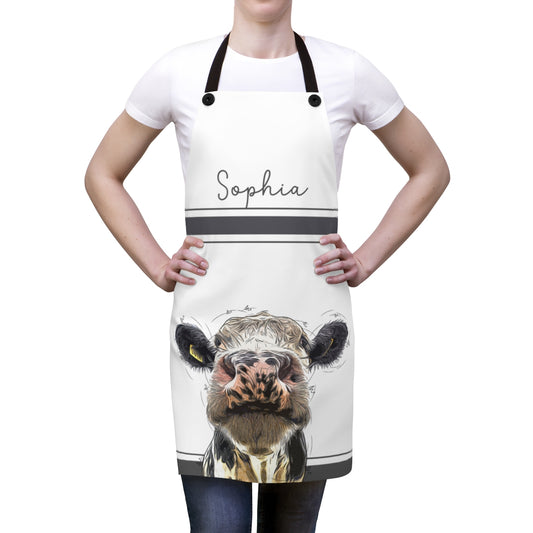 Mom Apron: Personalized Rustic Cow Country Apron for My Mother | Kitchen Gift