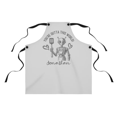 Son Apron: Personalized Space Alien Apron | Son You Are Outta This World | Birthday Gift