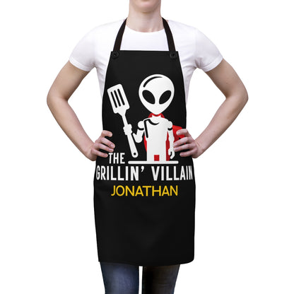 Bonus Son Apron: The Grillin' Villain Alien | Funny Dad Apron | Father's Day Gift for Boss