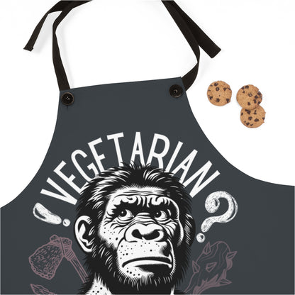 Husband Apron: Vegetarian Neanderthal Hunter Apron | Funny Father's Day Grill Lover's Gift