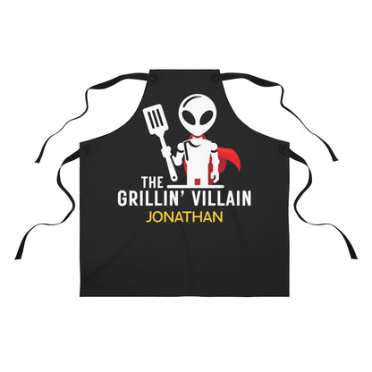 Bonus Son Apron: The Grillin' Villain Alien | Funny Dad Apron | Father's Day Gift for Boss