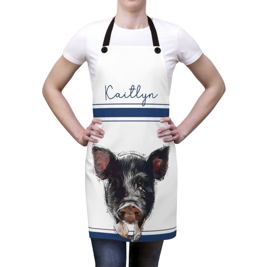 Mom Apron: Personalized Cute Pig Country Apron for My Mother | Kitchen Gift