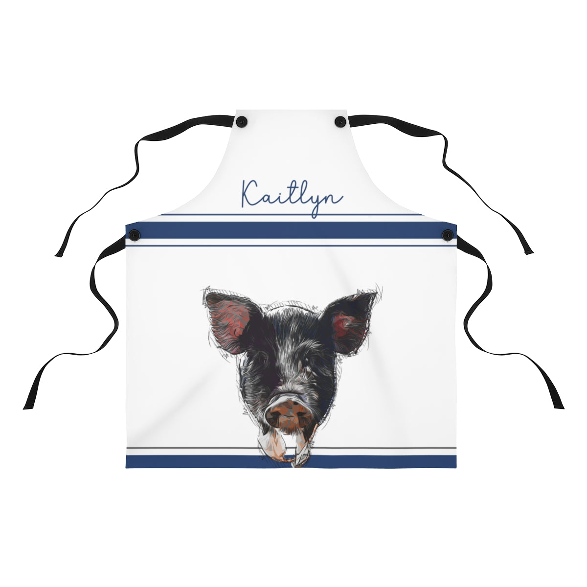 Mom Apron: Personalized Cute Pig Country Apron for My Mother | Kitchen Gift