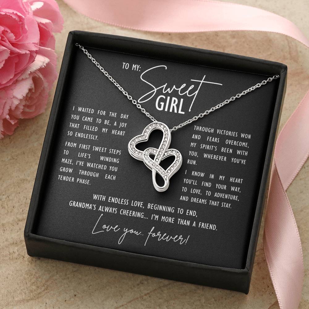 Granddaughter Necklace: To My Sweet Girl I'm More Than a Friend - Gift from Best Friend Grandmother |  Heart to Heart Necklace with Luxury Lighted Gift Box