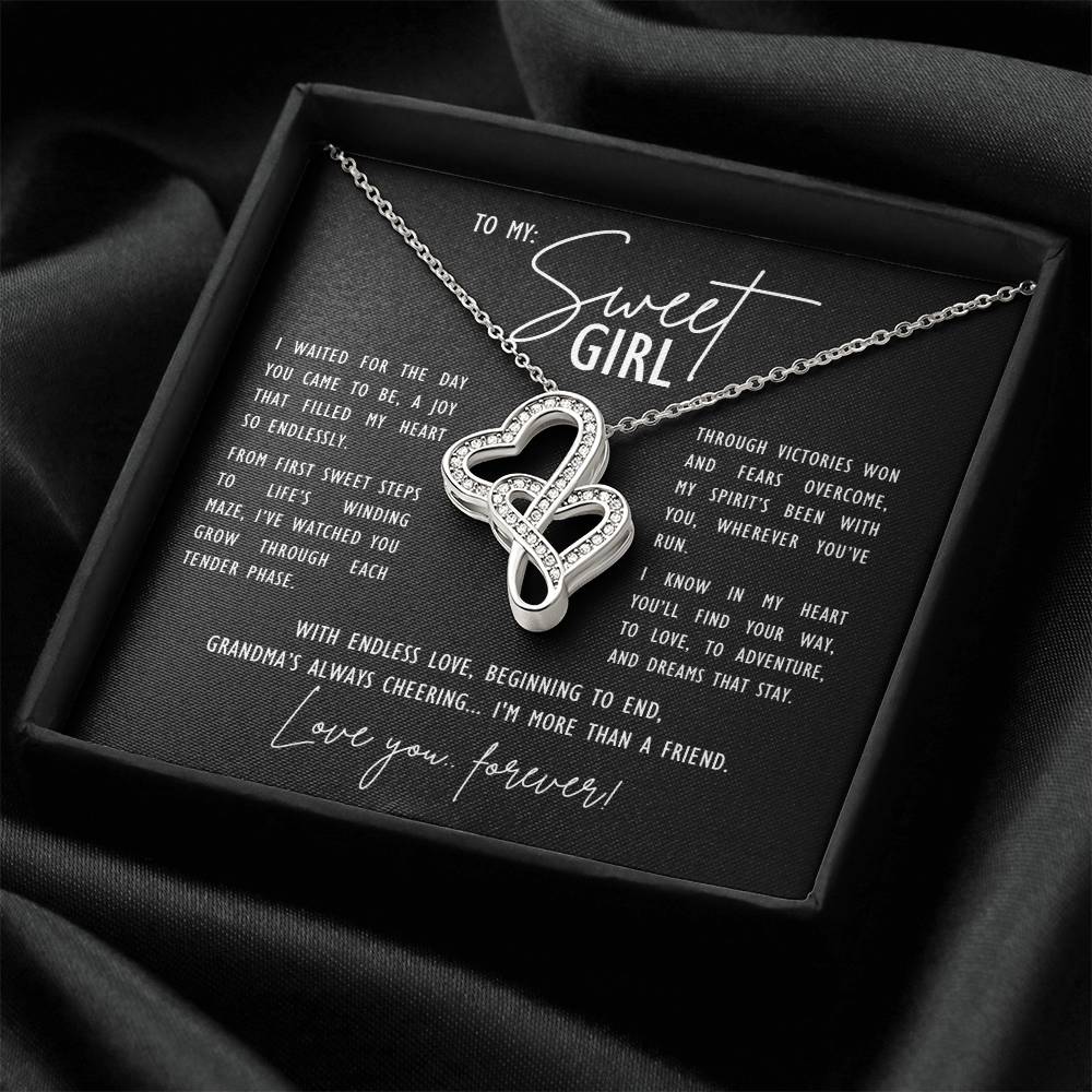 Granddaughter Necklace: To My Sweet Girl I'm More Than a Friend - Gift from Best Friend Grandmother |  Heart to Heart Necklace with Luxury Lighted Gift Box