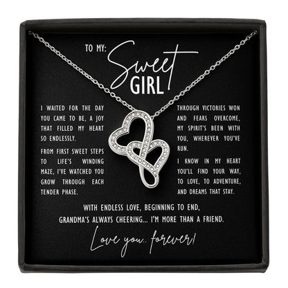 Granddaughter Necklace: To My Sweet Girl I'm More Than a Friend - Gift from Best Friend Grandmother |  Heart to Heart Necklace with Luxury Lighted Gift Box