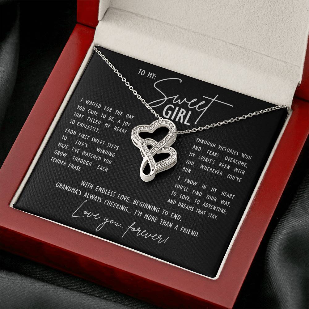 Granddaughter Necklace: To My Sweet Girl I'm More Than a Friend - Gift from Best Friend Grandmother |  Heart to Heart Necklace with Luxury Lighted Gift Box