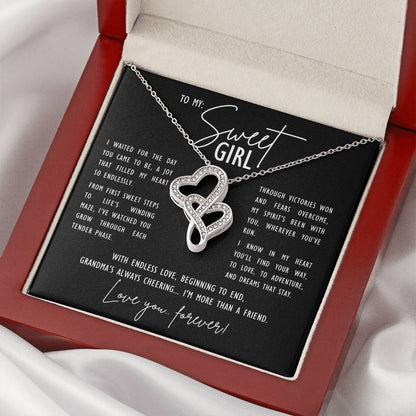 Granddaughter Necklace: To My Sweet Girl I'm More Than a Friend - Gift from Best Friend Grandmother |  Heart to Heart Necklace with Luxury Lighted Gift Box