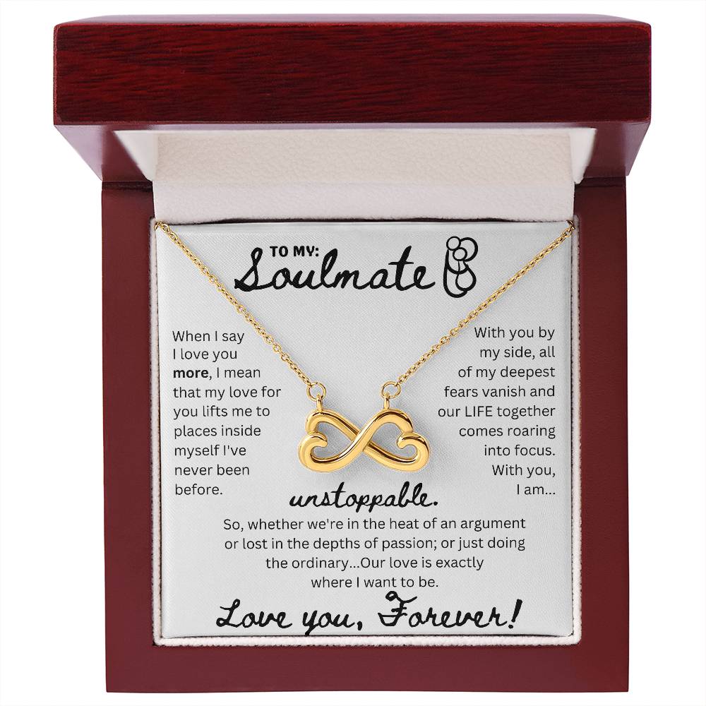 A Necklace For My Soulmate: Unstoppable Love You Forever Interlocking Hearts Necklace | Girlfriend or Wife Gifts | Valentine's Day Gift