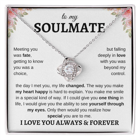 To My Soulmate | I Love You, Always & Forever - Love Knot Necklace