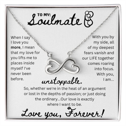 A Necklace For My Soulmate: Unstoppable Love You Forever Interlocking Hearts Necklace | Girlfriend or Wife Gifts | Valentine's Day Gift