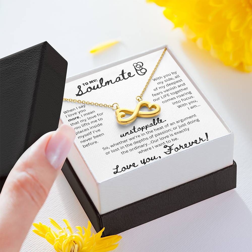 A Necklace For My Soulmate: Unstoppable Love You Forever Interlocking Hearts Necklace | Girlfriend or Wife Gifts | Valentine's Day Gift