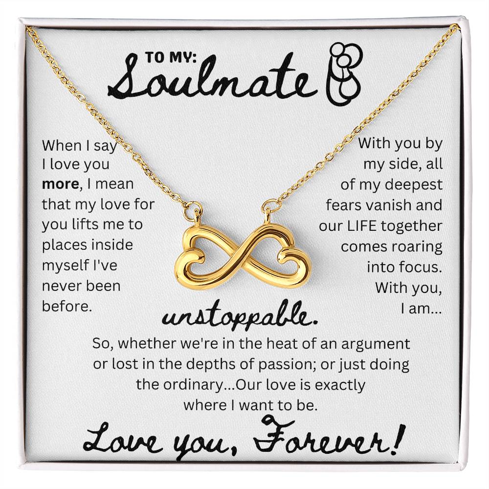 A Necklace For My Soulmate: Unstoppable Love You Forever Interlocking Hearts Necklace | Girlfriend or Wife Gifts | Valentine's Day Gift