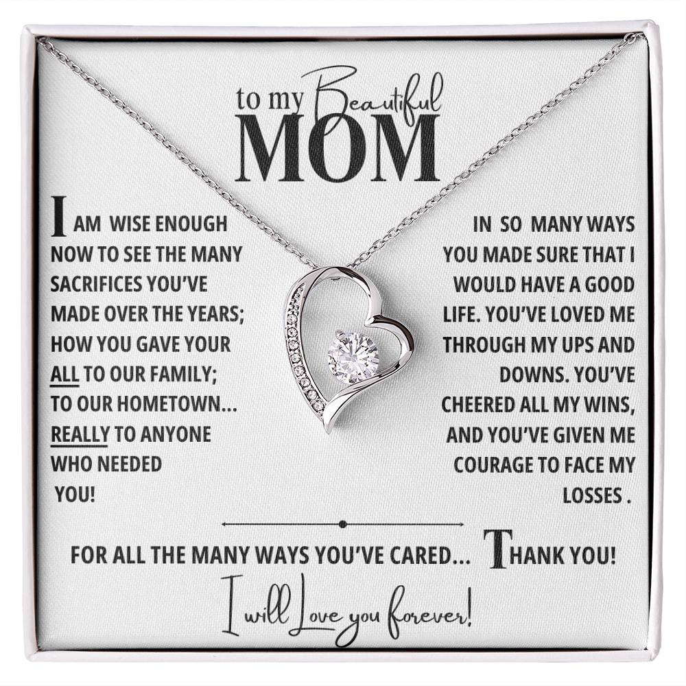 A Necklace for My Mom: To My Beautiful Mom - Forever Love Necklace Gift Box | Gorgeous Mother's Day