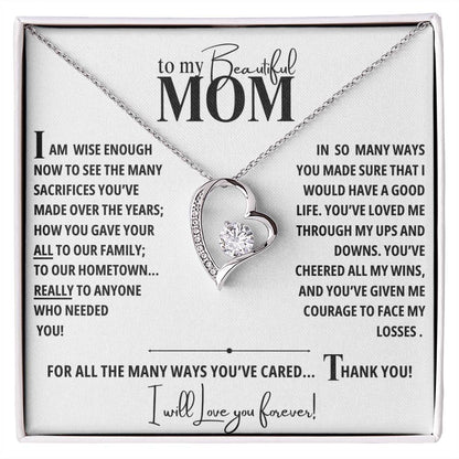 A Necklace for My Mom: To My Beautiful Mom - Forever Love Necklace Gift Box | Gorgeous Mother's Day