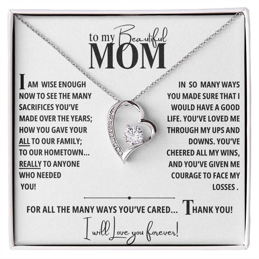 A Necklace for My Mom: To My Beautiful Mom - Forever Love Necklace Gift Box | Gorgeous Mother's Day