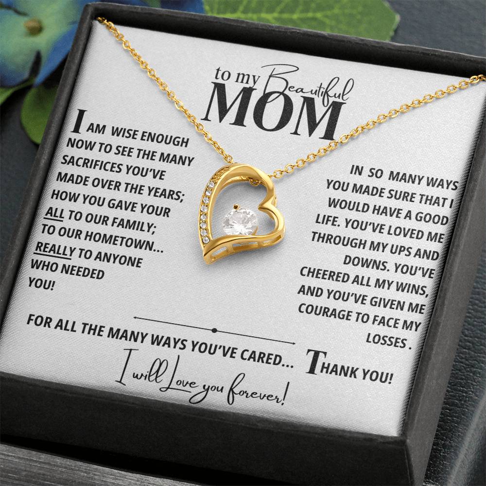 A Necklace for My Mom: To My Beautiful Mom - Forever Love Necklace Gift Box | Gorgeous Mother's Day