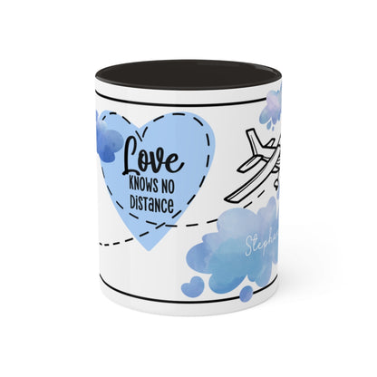 Couples Mug: Long Distance Relationship Girlfriend Gift for Valentine's Day | Personalized Wishing You Were Here Coffee Mug