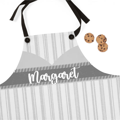 Stepdaughter Apron: Pinstripe Personalized Country Stylish Kitchen Apron for Women | Daughter Gift