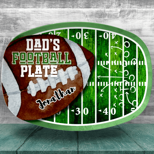 Dad Platter: Personalized Football Lover's Snack Platter for Dad | Perfect Birthday, Father's Day Gift for Men