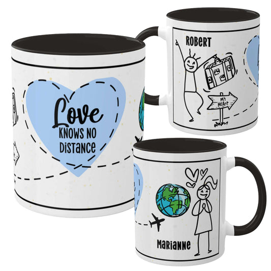 Couples Mug: Personalized Long-Distance Couples Coffee Mug for Valentine's Day | Gift Mug for Couples