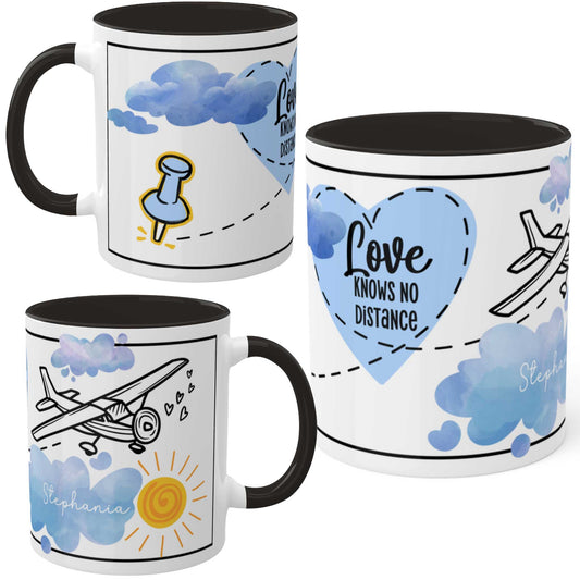 Couples Mug: Long Distance Relationship Girlfriend Gift for Valentine's Day | Personalized Wishing You Were Here Coffee Mug