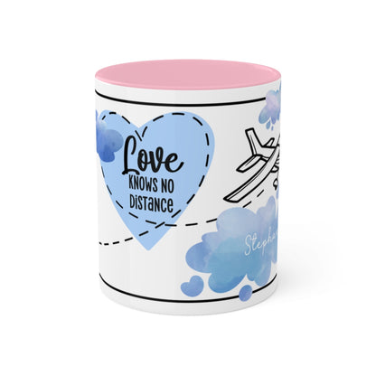 Couples Mug: Long Distance Relationship Girlfriend Gift for Valentine's Day | Personalized Wishing You Were Here Coffee Mug