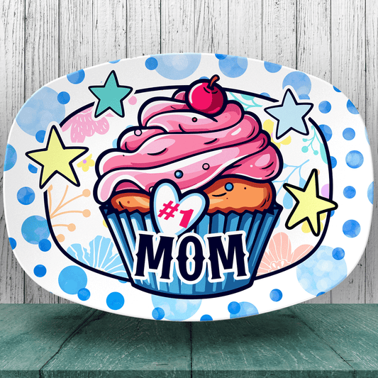 Mom Platter: The Number One Mom Tea Tray | Mother's Day, or Birthday Platters for Moms