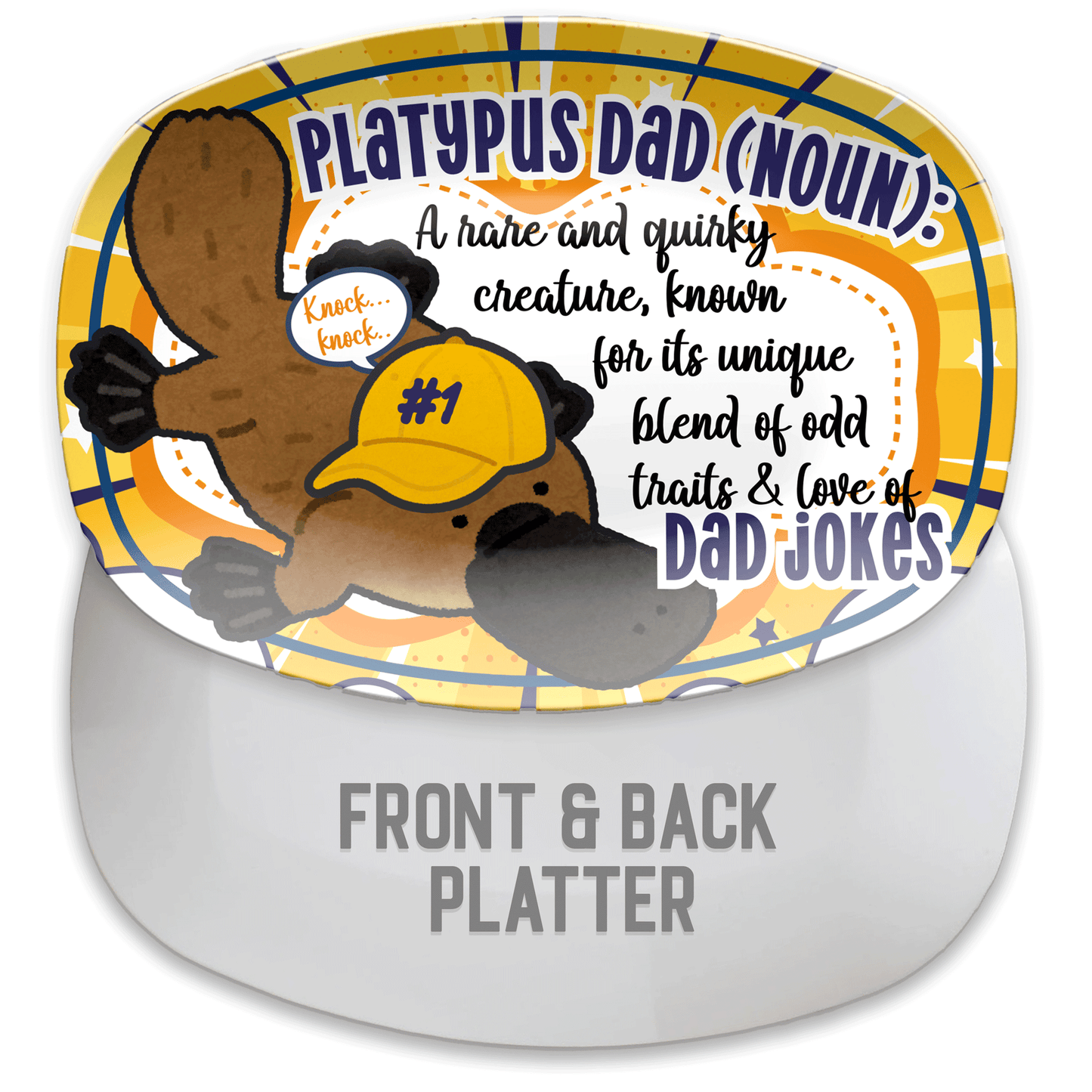 Dad Platter: Platypus Dad Funny Definition Father's Day Gift for Dad | Platypus Gift Him