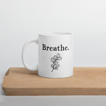 Girlfriend Mug: Breathe Affirmation Meditation Zen Coffee Mug | Encouragement Girlfriend Gift