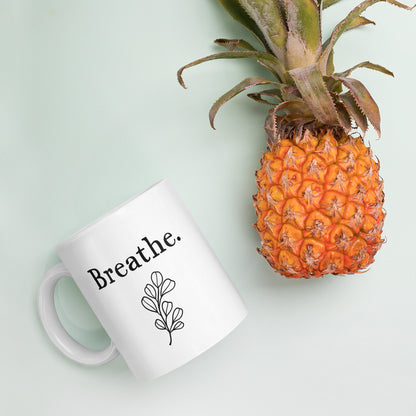 Girlfriend Mug: Breathe Affirmation Meditation Zen Coffee Mug | Encouragement Girlfriend Gift