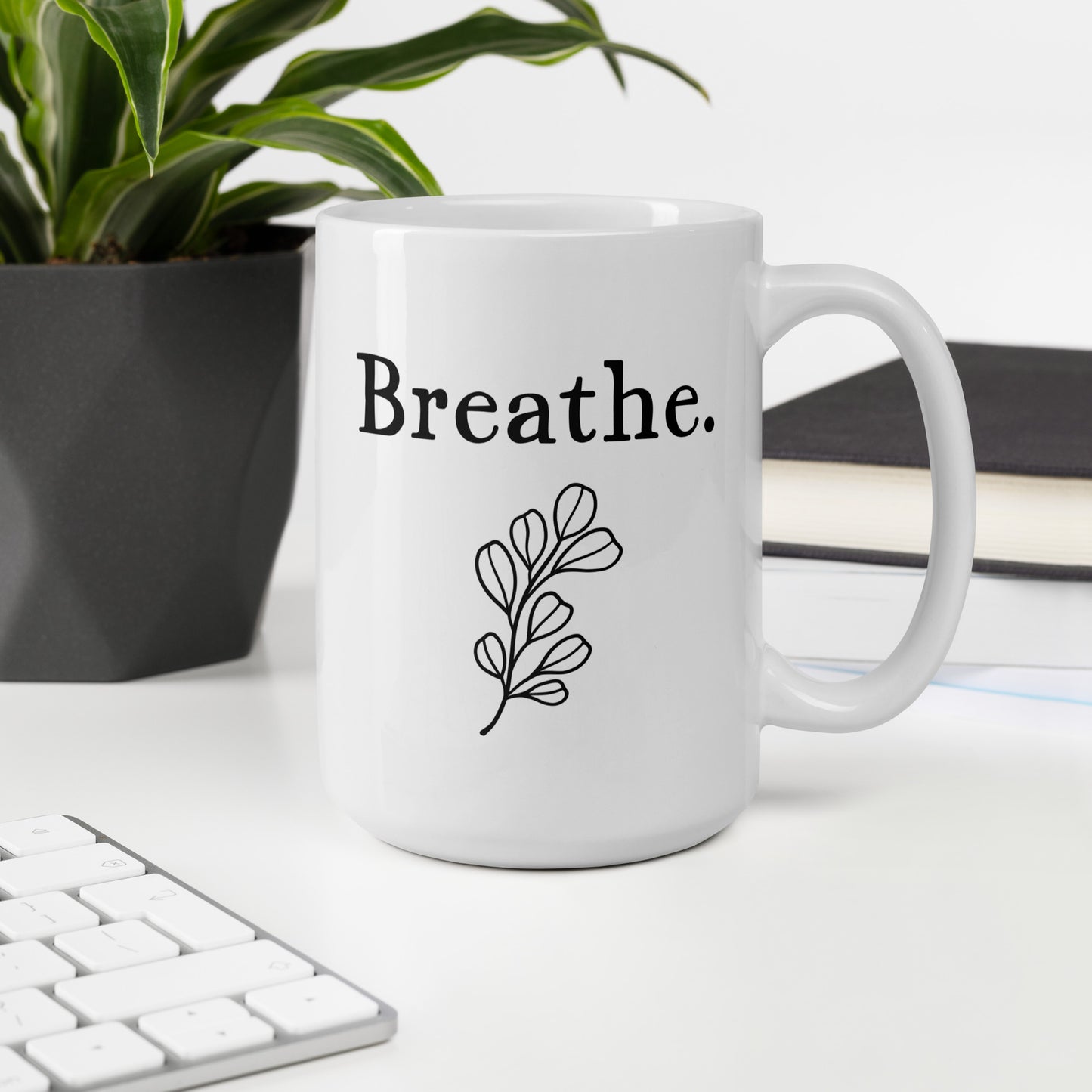 Girlfriend Mug: Breathe Affirmation Meditation Zen Coffee Mug | Encouragement Girlfriend Gift