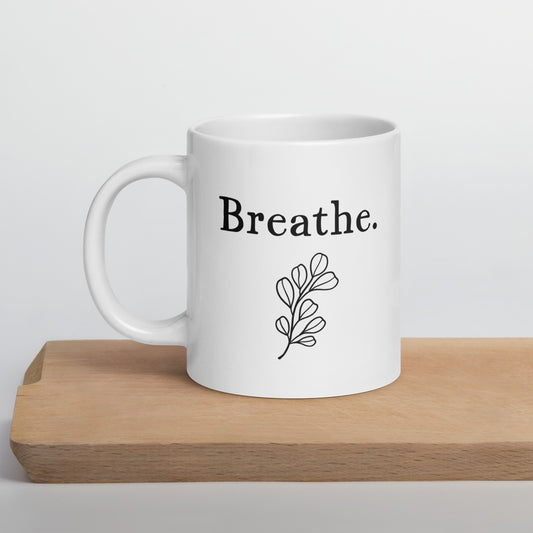 Girlfriend Mug: Breathe Affirmation Meditation Zen Coffee Mug | Encouragement Girlfriend Gift